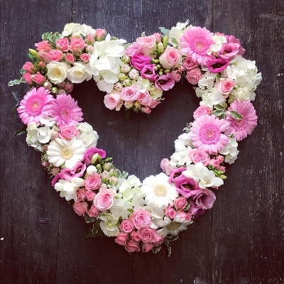 Pink and White Open Heart
