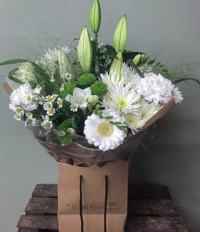 The Flowershop Neutral hand tied