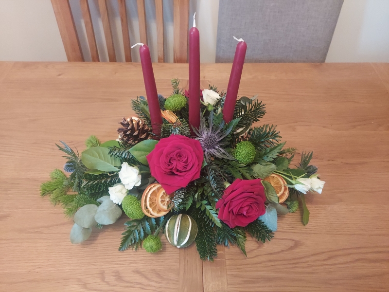 Christmas Table Candle arrangement workshop 13th December Morning