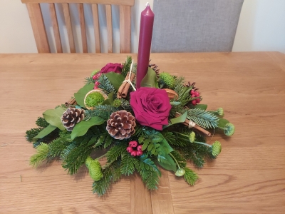 Christmas Table Candle arrangement workshop 13th December Morning
