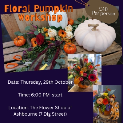 Floral Pumpkin Workshop 29th october 2026   Ashbourne Store