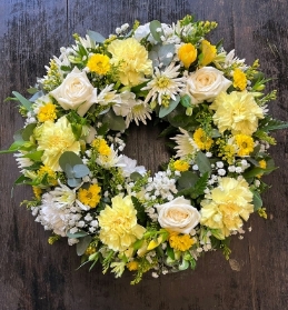 Yellow and White Wreath